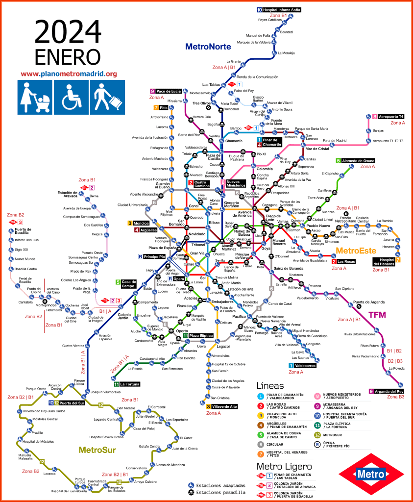Trasporte Público en Las Tablas - Plano Metro de Madrid